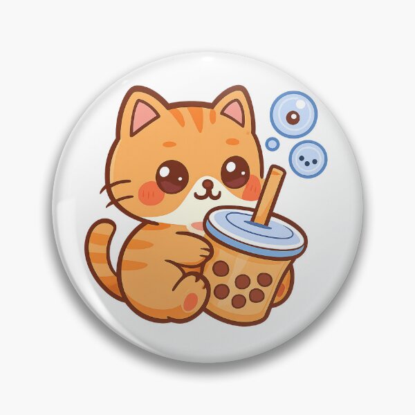 Item preview, Cute Cat Drinking Bubble Tea designed and sold by Lunarifinds .