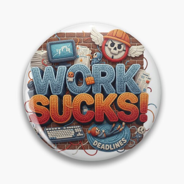 Item preview, Knitted "Work Sucks!" With Deadlines designed and sold by newvisionart191.