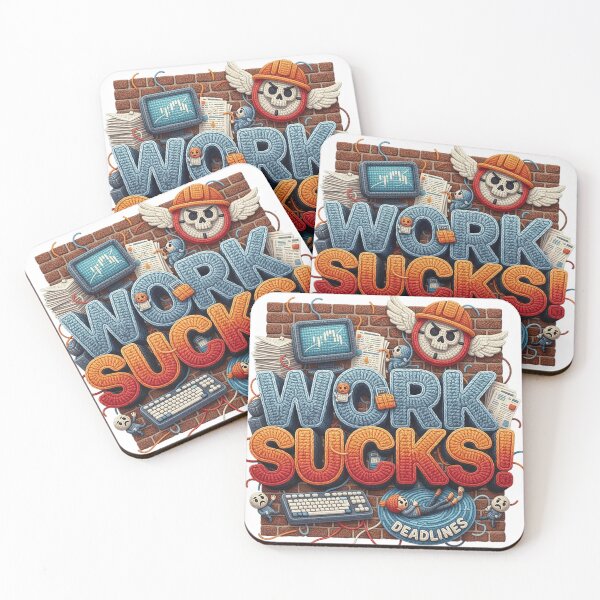 Item preview, Knitted "Work Sucks!" With Deadlines designed and sold by newvisionart191.