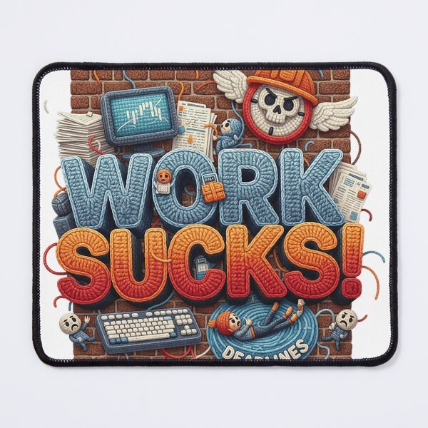 Item preview, Knitted "Work Sucks!" With Deadlines designed and sold by newvisionart191.