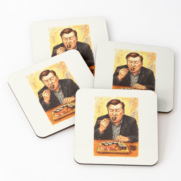 Item preview, Aki Kaurismaki - Eating Sushi designed and sold by Sarcastic designs.