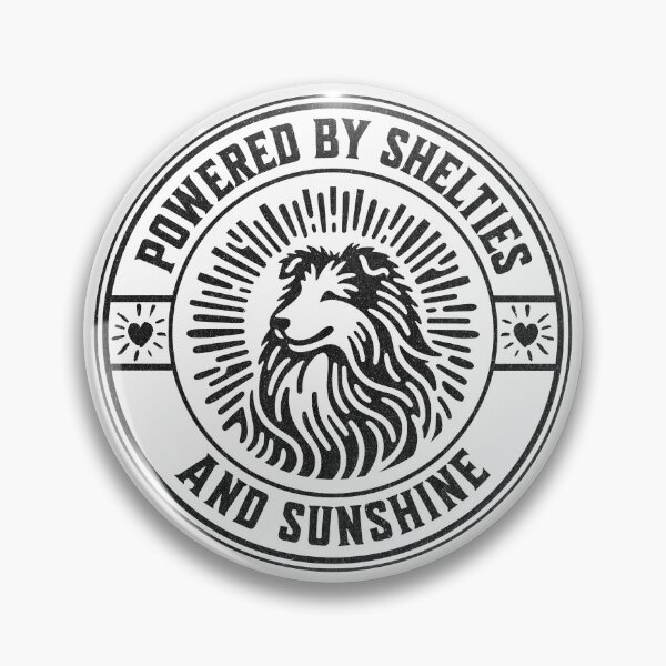 Item preview, Powered by Shelties and Sunshine round logo designed and sold by Willow Art Boutique.