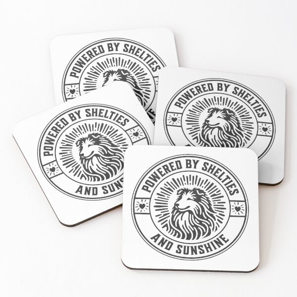 Item preview, Powered by Shelties and Sunshine round logo designed and sold by Willow Art Boutique.