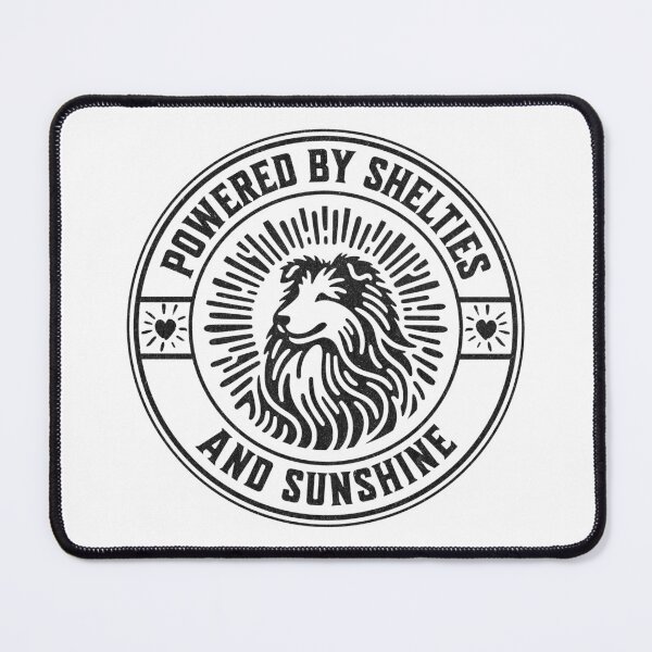 Item preview, Powered by Shelties and Sunshine round logo designed and sold by Willow Art Boutique.