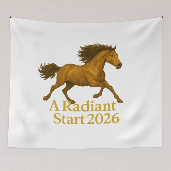 Item preview, A Radiant Start 2026 – Golden Horse New Year Design designed and sold by affiliatevera10.