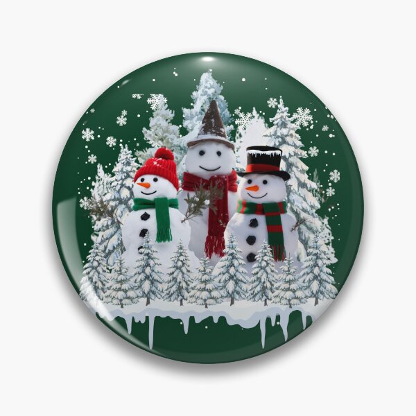 Item preview, Three Snowmen Wearing Christmas Hats,Christmas 2025 - Three Kawaii Dolls designed and sold by OLYUS.