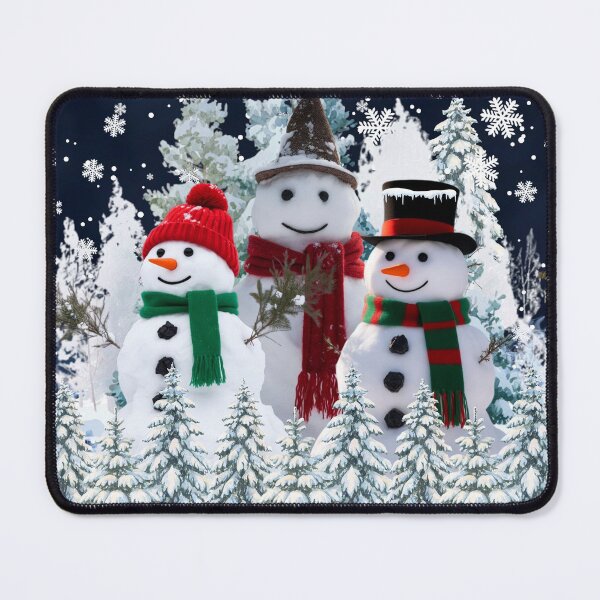 Item preview, Three Snowmen Wearing Christmas Hats,Christmas 2025 - Three Kawaii Dolls designed and sold by OLYUS.