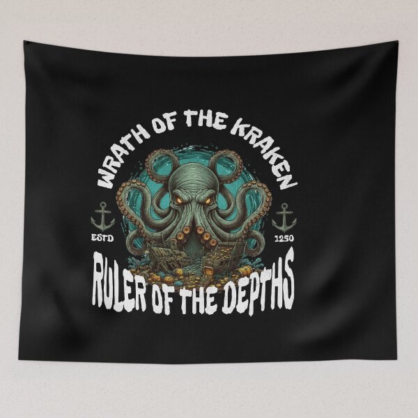 Item preview, Wrath of the Kraken – Ruler of the Depths Sea Monster Pirate Design designed and sold by DiverseDemand.
