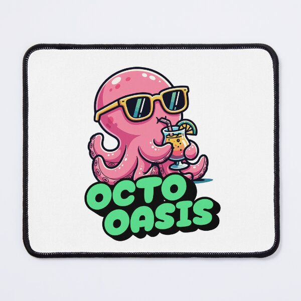 Item preview, Octo Oasis – Cool Kawaii Octopus With Sunglasses Drinking a Tropical Cocktail designed and sold by DiverseDemand.
