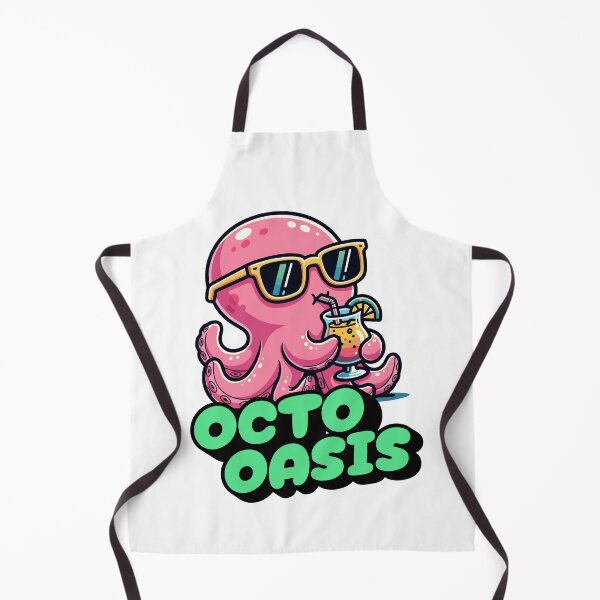 Item preview, Octo Oasis – Cool Kawaii Octopus With Sunglasses Drinking a Tropical Cocktail designed and sold by DiverseDemand.