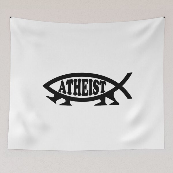 Item preview, Funny Nerdy Atheist Darwin Fish Symbol with Legs Black Text designed and sold by MathWare MathClips.
