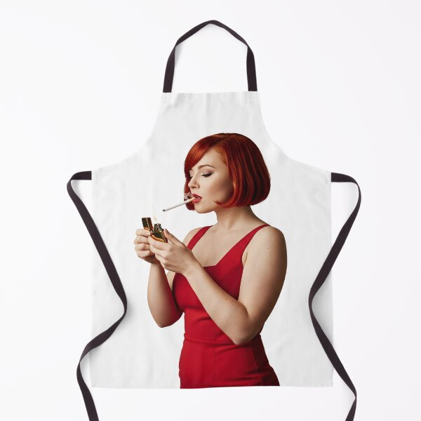 Item preview, Retro Femme Fatale in Red Dress Lighting Cigarette Illustration. designed and sold by Spark2Seduction.