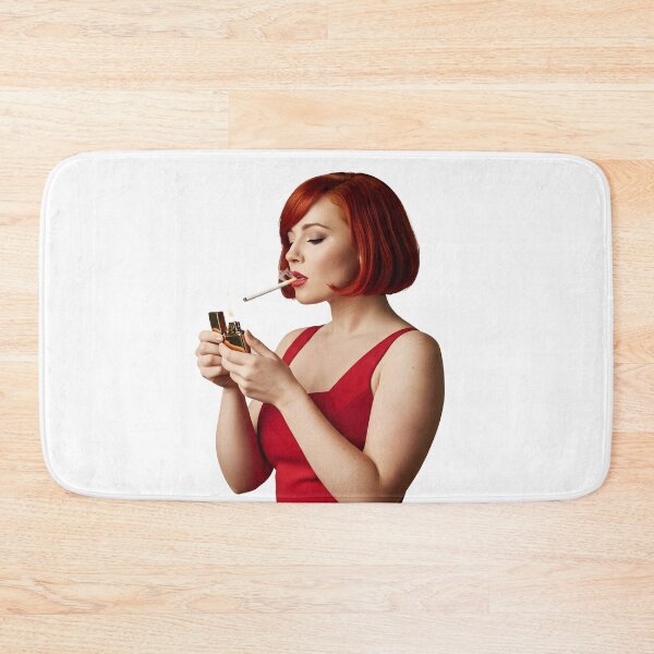 Item preview, Retro Femme Fatale in Red Dress Lighting Cigarette Illustration. designed and sold by Spark2Seduction.