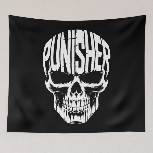 Item preview, Punisher Skull Dark Bold Monochrome Street Style Art designed and sold by Stotee.