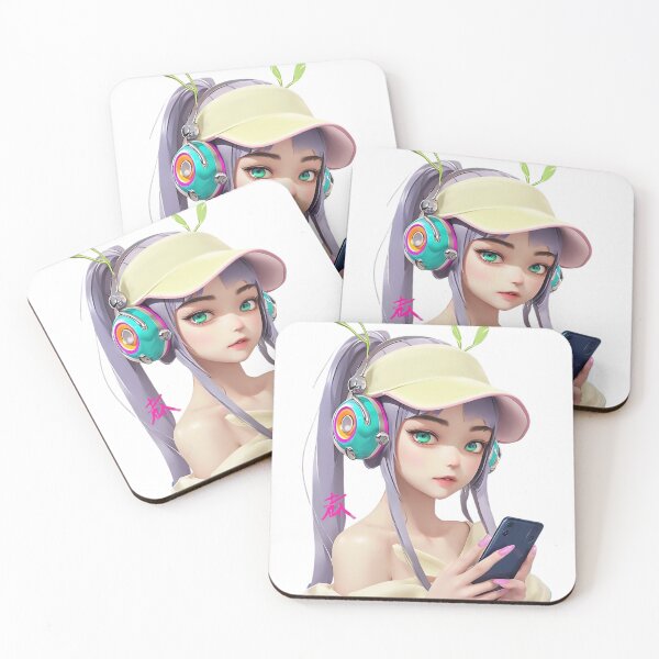 Item preview, Aesthetic Girl with Phone and Visor designed and sold by newvisionart191.