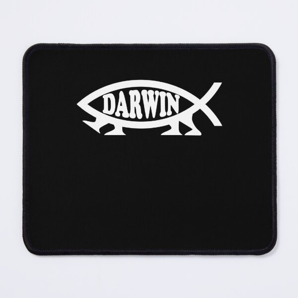 Item preview, Funny Nerdy Darwin Fish Symbol with Legs White Text designed and sold by MathWare MathClips.