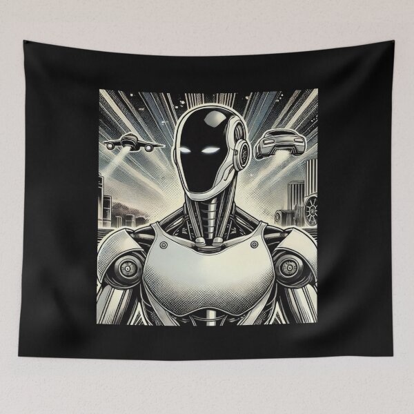 Item preview, humanoid robot art designed and sold by TEEJAMBOREE.