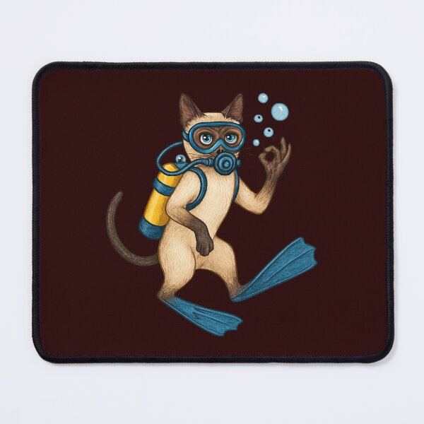 Item preview, Siamese Cat Scuba Diver designed and sold by Thanineemedia.