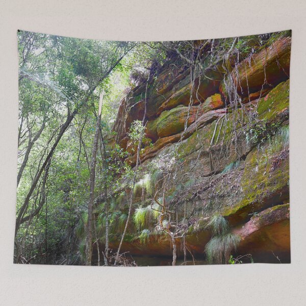Item preview, Mossy Sandstone Wall in a Fern Gully designed and sold by Fourpointstudio.