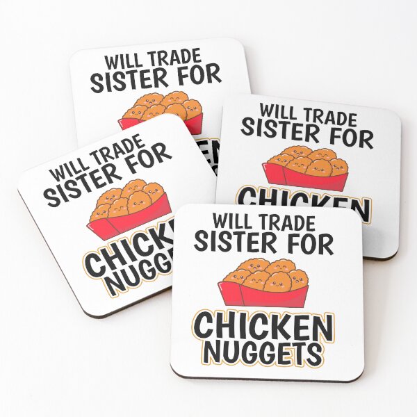 Item preview, Will Trade Sister for Chicken Nuggets | Funny Kids Sibling Quote Design designed and sold by BermiHandmade.
