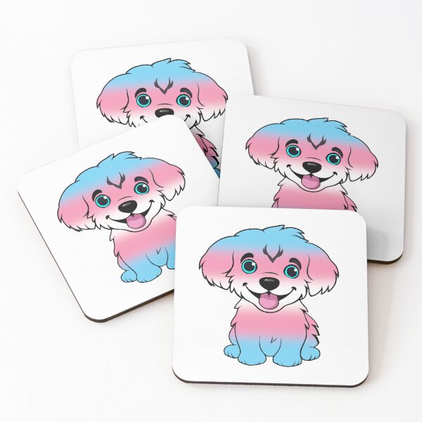 Item preview, Cute Transgender Pride Flag Puppy, Subtle Trans Kawaii Dog Design designed and sold by Travelslightly.