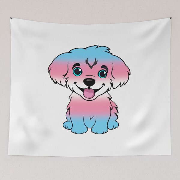 Item preview, Cute Transgender Pride Flag Puppy, Subtle Trans Kawaii Dog Design designed and sold by Travelslightly.