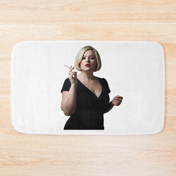 Item preview, Elegant Blonde Woman Smoking in Black Dress Retro Style. designed and sold by Spark2Seduction.