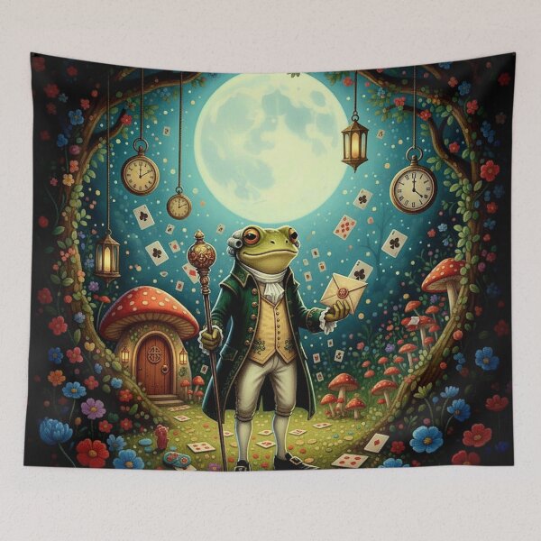 Item preview, Frog Footman Messenger Wonderland Art Print - High Detail Pop Surrealism Alice in Wonderland Painting designed and sold by Art's Diner.