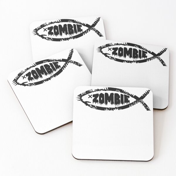 Item preview, Funny Nerdy Zombie Fish Symbol with Legs Sci-Fi Fan Skeptic Black Text designed and sold by MathWare MathClips.