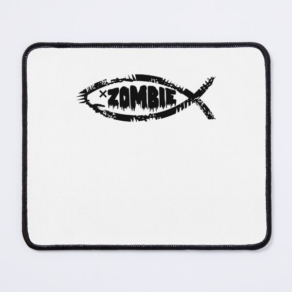 Item preview, Funny Nerdy Zombie Fish Symbol with Legs Sci-Fi Fan Skeptic Black Text designed and sold by MathWare MathClips.
