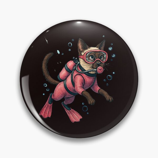 Item preview, Siamese Cat Scuba Diver designed and sold by Thanineemedia.