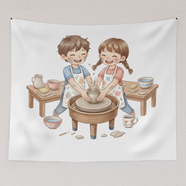 Item preview, Joyful Kids' Clay Pottery Studio: Teamwork Ceramic Art for Children & Educators designed and sold by VibranPalette.