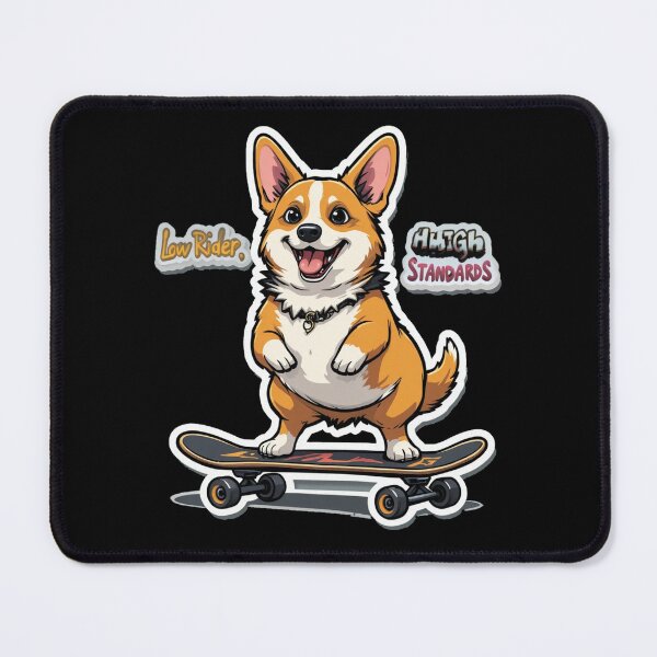 Item preview, Cool Corgi Skateboard Design – Low Rider High Standards Funny Dog Art designed and sold by dogycorgi.