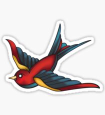 Vintage Sparrow Tattoo Sticker