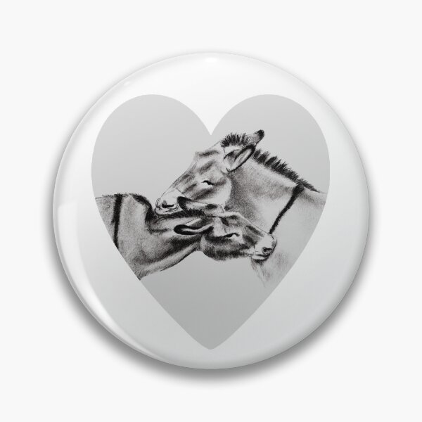 Item preview, Drawing of two donkeys scratching each other inside a heart - graphite version designed and sold by SylvieG18.