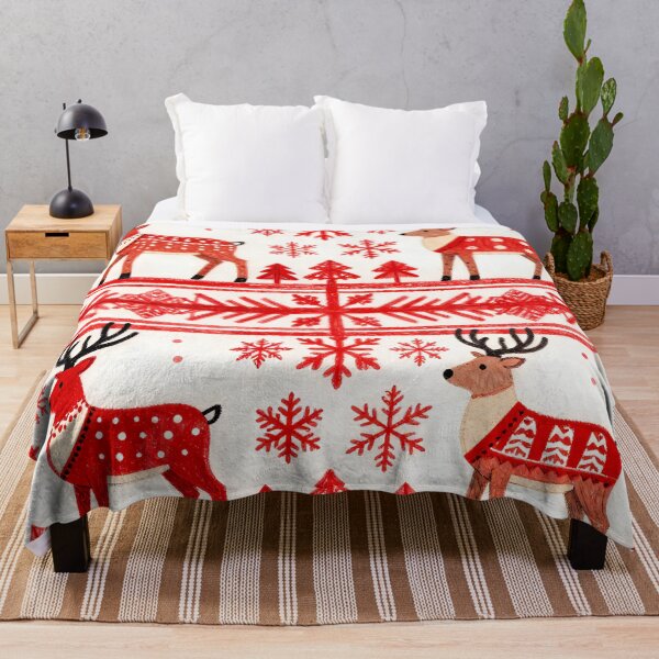 Item preview, Nordic Christmas Reindeer Pattern – Scandinavian Folk Winter Art designed and sold by Alquimia Lunar.