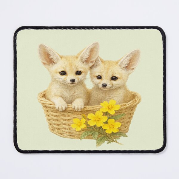 Item preview, Fennec in a basket with his realistic friend and paint designed and sold by the artedivino.