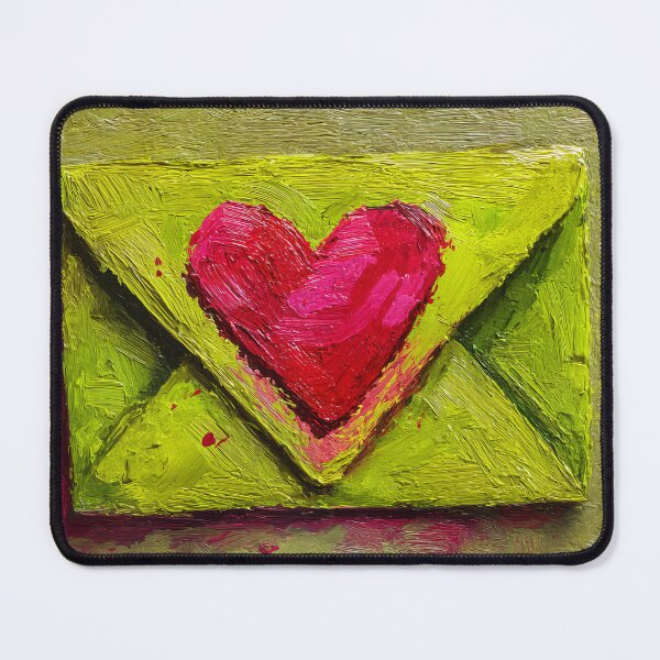Item preview, A Bold Red Heart on a Vibrant Envelope, Expressive Brushstrokes and Lively Valentine's Energy designed and sold by OlfactoART Studio.