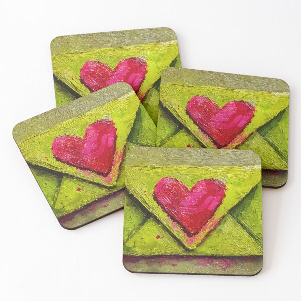 Item preview, A Bold Red Heart on a Vibrant Envelope, Expressive Brushstrokes and Lively Valentine's Energy designed and sold by OlfactoART Studio.