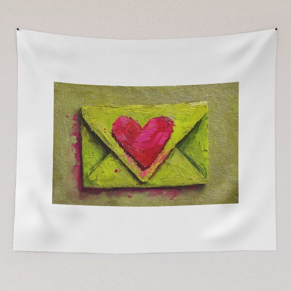 Item preview, A Bold Red Heart on a Vibrant Envelope, Expressive Brushstrokes and Lively Valentine's Energy designed and sold by OlfactoART Studio.