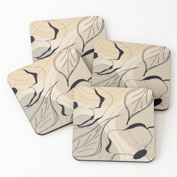 Item preview, Abstract Floral Line Art on Neutral Tones designed and sold by SouthPrint.