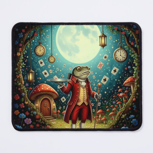 Item preview, Fish Footman Royal Court Art Print - High Detail Pop Surrealism Alice in Wonderland Painting designed and sold by Art's Diner.