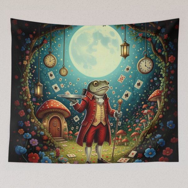 Item preview, Fish Footman Royal Court Art Print - High Detail Pop Surrealism Alice in Wonderland Painting designed and sold by Art's Diner.