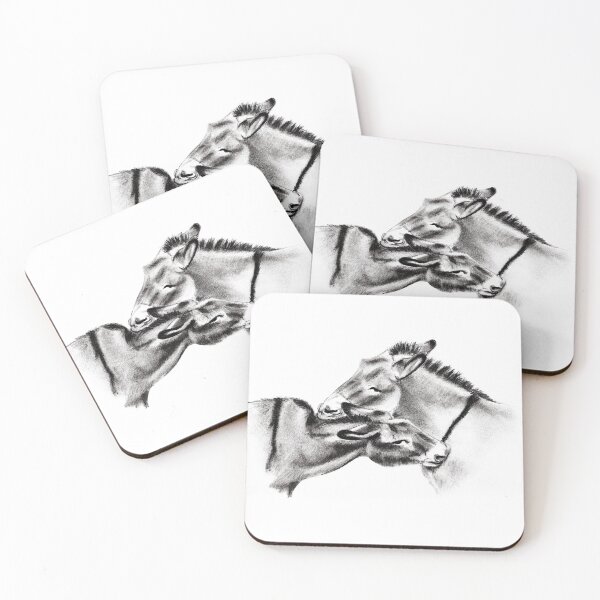 Item preview, Drawing of two donkeys scratching each other - graphite version designed and sold by SylvieG18.