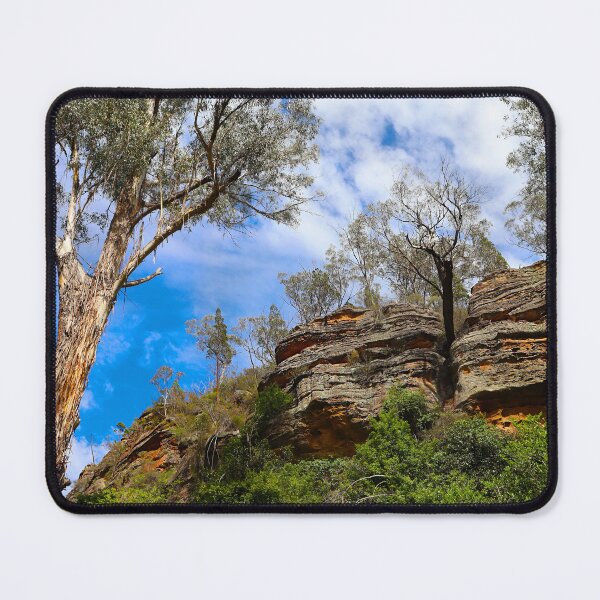 Item preview, Sandstone Cliffs and Eucalypts Under Blue Sky designed and sold by Fourpointstudio.