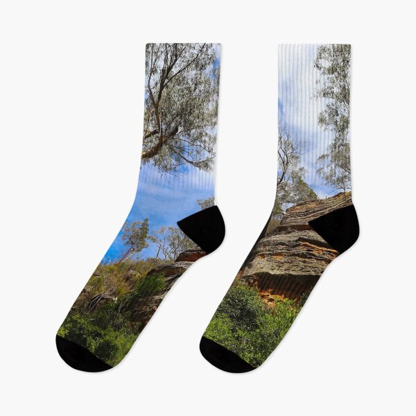 Item preview, Sandstone Cliffs and Eucalypts Under Blue Sky designed and sold by Fourpointstudio.