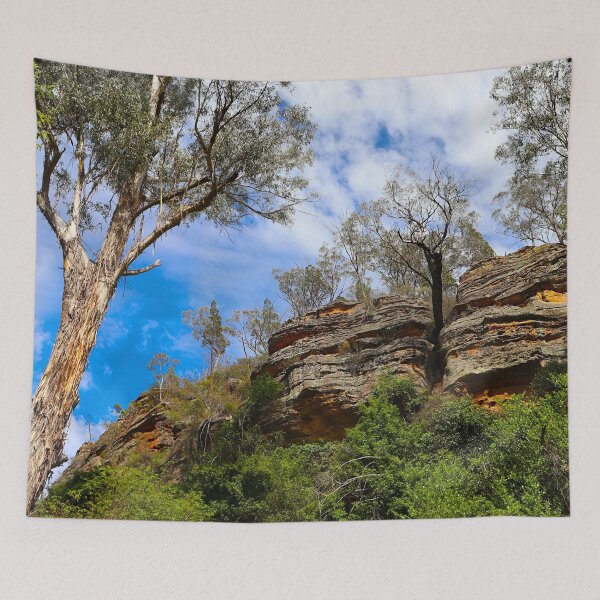 Item preview, Sandstone Cliffs and Eucalypts Under Blue Sky designed and sold by Fourpointstudio.