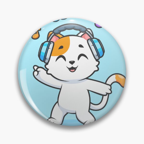 Item preview, Cute Cat Listening to Music with Headphones – Cartoon Vector Icon Illustration (Animal & Music Theme) designed and sold by hjian8219.