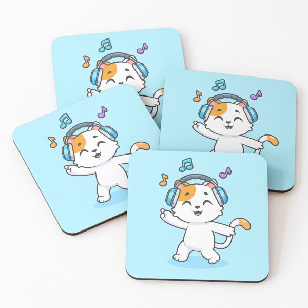 Item preview, Cute Cat Listening to Music with Headphones – Cartoon Vector Icon Illustration (Animal & Music Theme) designed and sold by hjian8219.