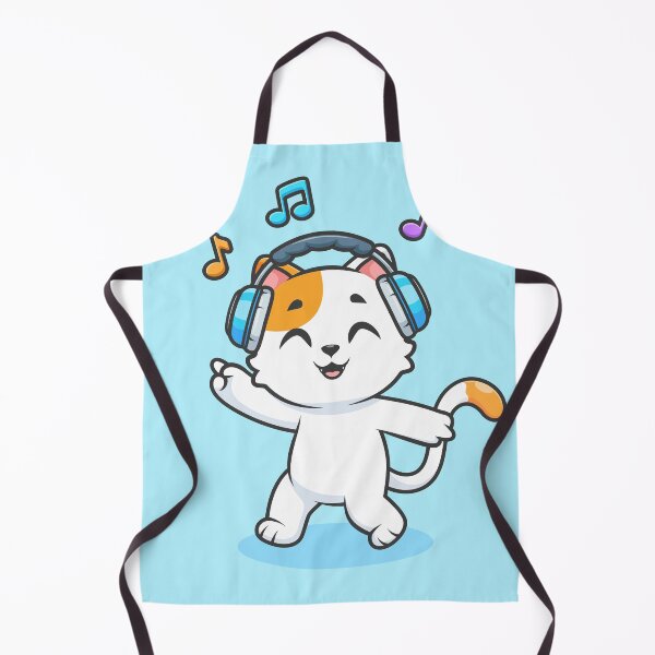 Item preview, Cute Cat Listening to Music with Headphones – Cartoon Vector Icon Illustration (Animal & Music Theme) designed and sold by hjian8219.
